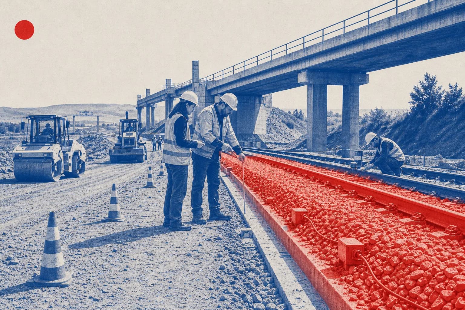 Editorial illustration of Repaired transport infrastructure under inspection for COUNCIL IMPLEMENTING DECISION amending the Implementing Decision of 15 December 2022 on the...