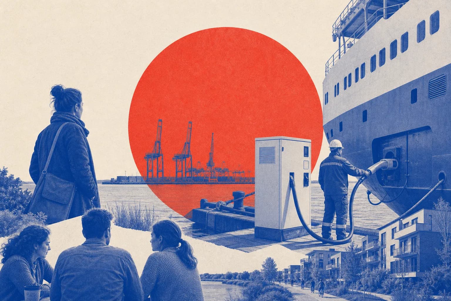Editorial illustration for Germany tax relief for electricity supplied to ships in port